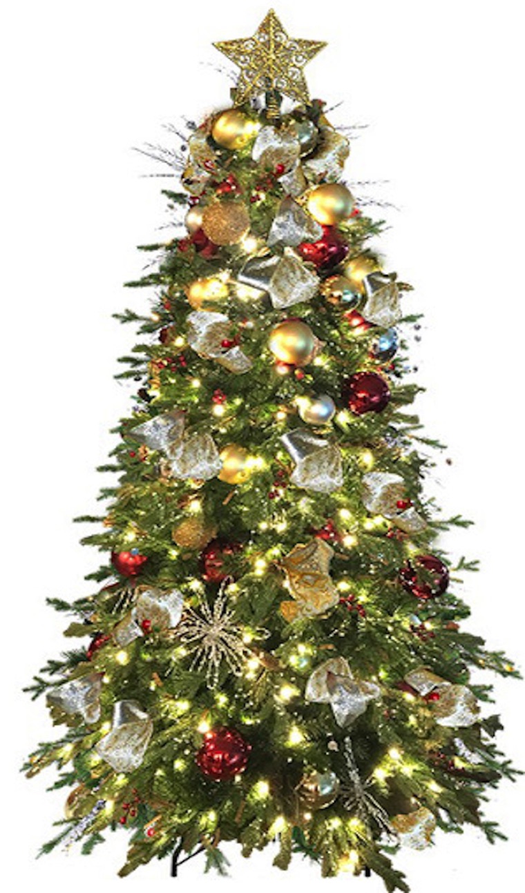 Starlight Gold Red And Silver Decorated Christmas Tree Dsilva Creations